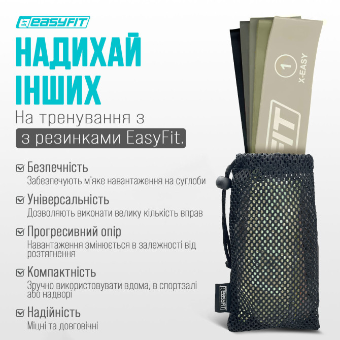 Резинки для фитнеса EasyFit MonoBand набор 5 шт