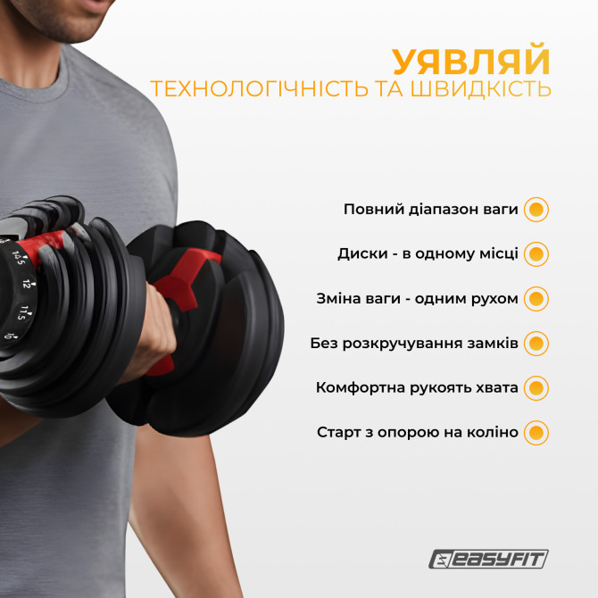 купить гантель наборная EasyFit 1,5-16 кг