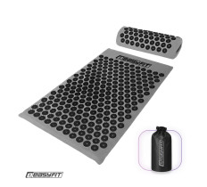 Массажный коврик Easyfit с подушкой (аппликатор Кузнецова) + чехол Серый с черным