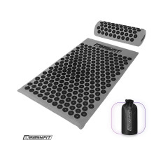 Масажний килимок EasyFit з подушкою (аплікатор Кузнєцова) + чохол Сірий з чорним