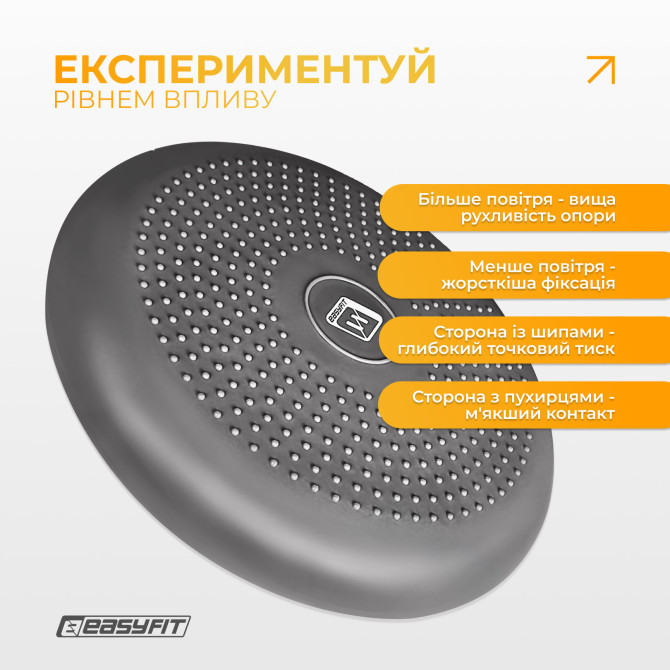 выгодная стоимость балансировочная подушка массажная EasyFit Balance Cushion-A серая