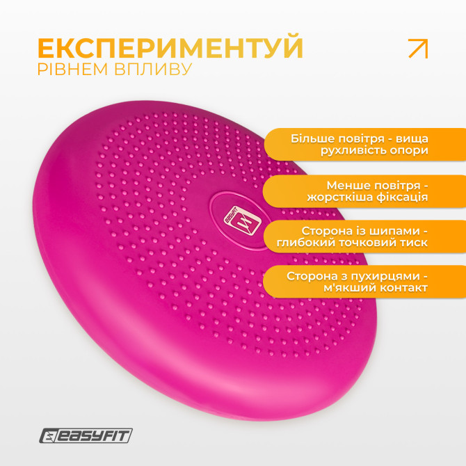 выгодная стоимость балансировочная подушка массажная EasyFit Balance Cushion-A розовая