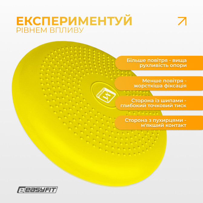 выгодная стоимость балансировочная подушка массажная EasyFit Balance Cushion-A желтая