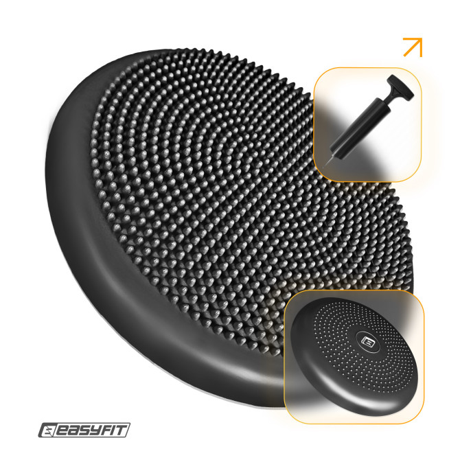 Балансувальна подушка масажна EasyFit Balance Cushion-A чорна + насос