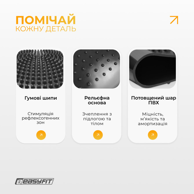 ціна балансувальна подушка масажна EasyFit Balance Cushion-A чорна + насос