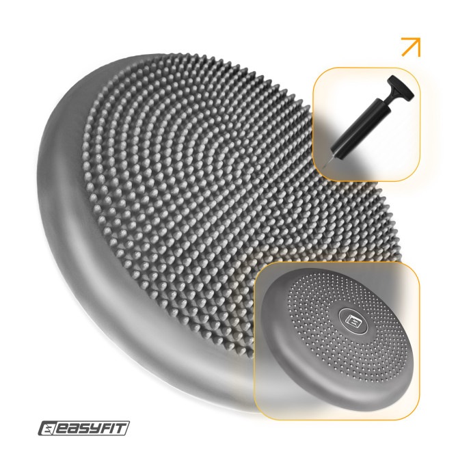 Балансувальна подушка масажна EasyFit Balance Cushion-A сіра + насос
