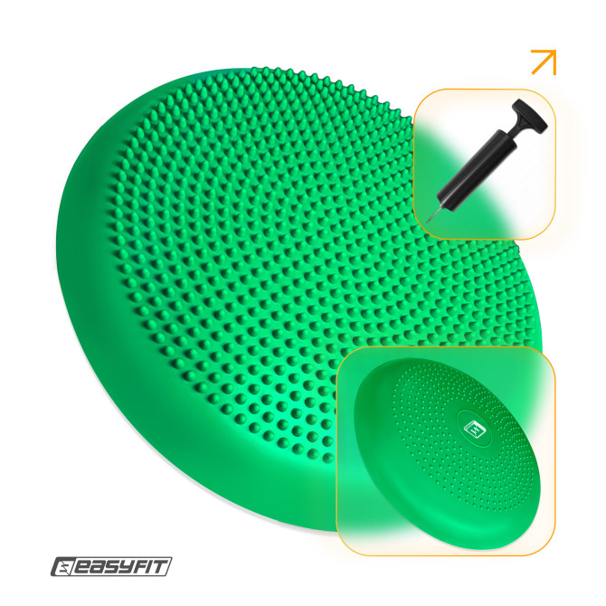 Балансувальна подушка масажна EasyFit Balance Cushion-A зелена + насос