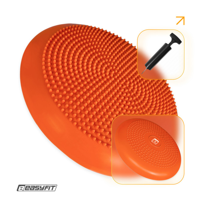 Балансувальна подушка масажна EasyFit Balance Cushion-A помаранчева + насос