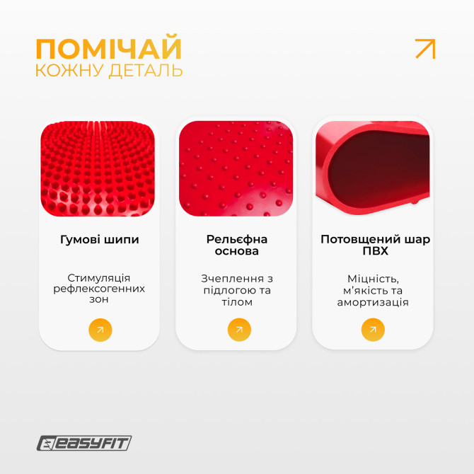 ціна балансувальна подушка масажна EasyFit Balance Cushion-A червона + насос