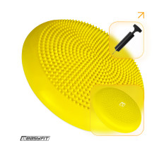 Балансировочная подушка массажная EasyFit Balance Cushion-A желтая + насос