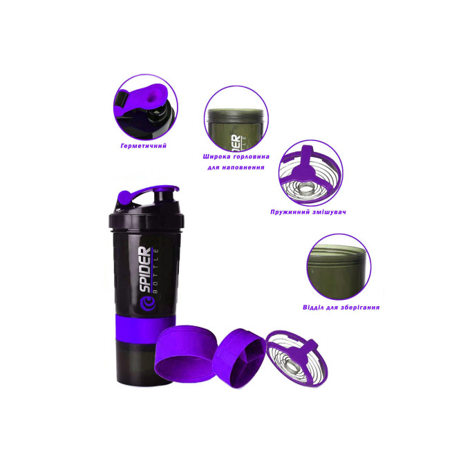 шейкер спортивний EasyFit Spider 0,5 л фіолетовий