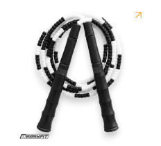 Бисерная скакалка EasyFit FreeRope 2,7 м (черно-белая)
