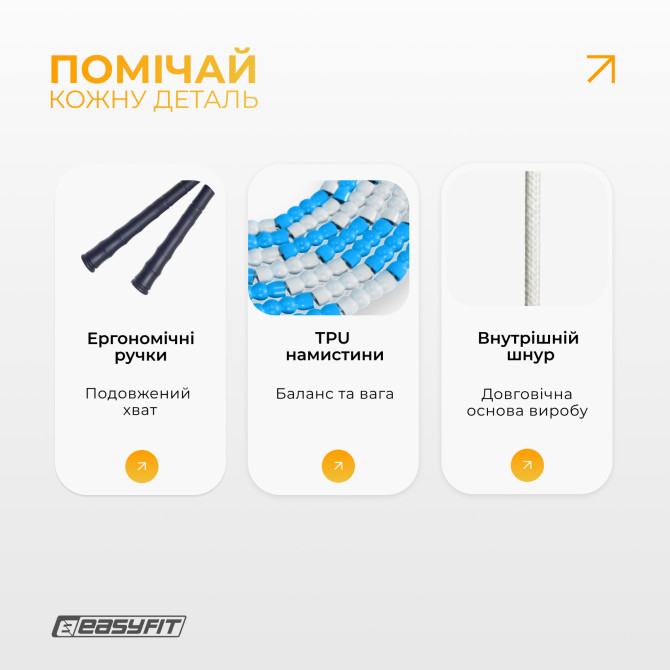 цена на бисерная скакалка EasyFit FreeRope 2,7 м
