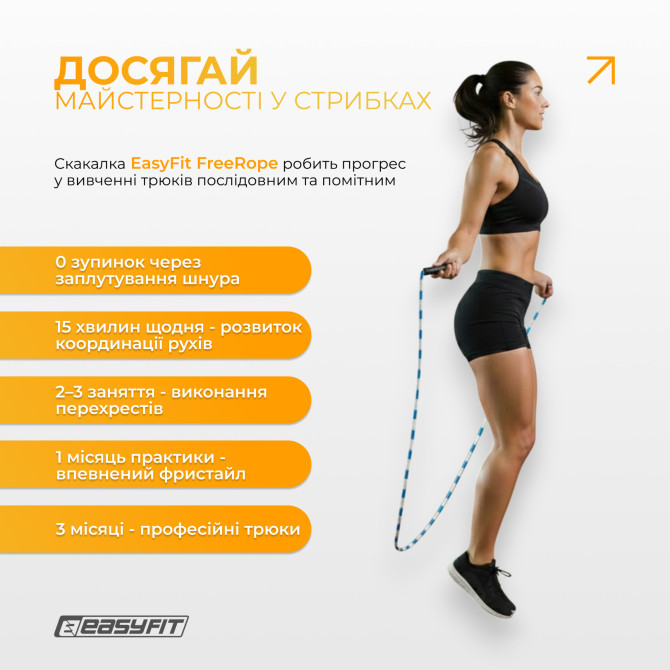 выгодная стоимость на бисерная скакалка EasyFit FreeRope 2,7 м