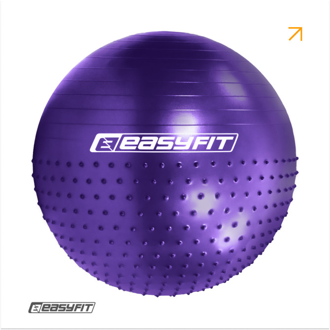 Фитбол 65 см EasyFit Hybrid фиолетовый (фитбол полумассажный)
