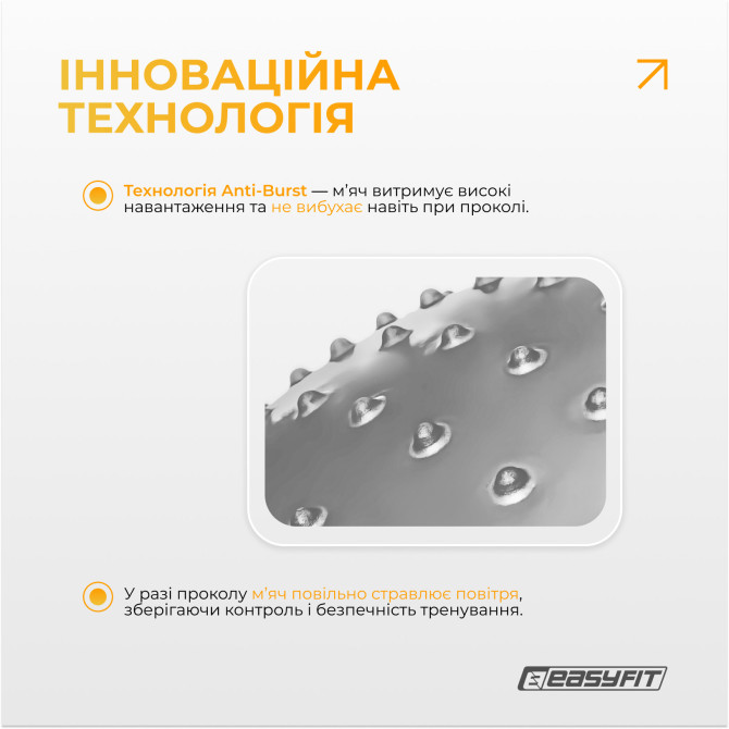 купить недорого  фитбол 65 см EasyFit Hybrid серый (фитбол полумассажный)