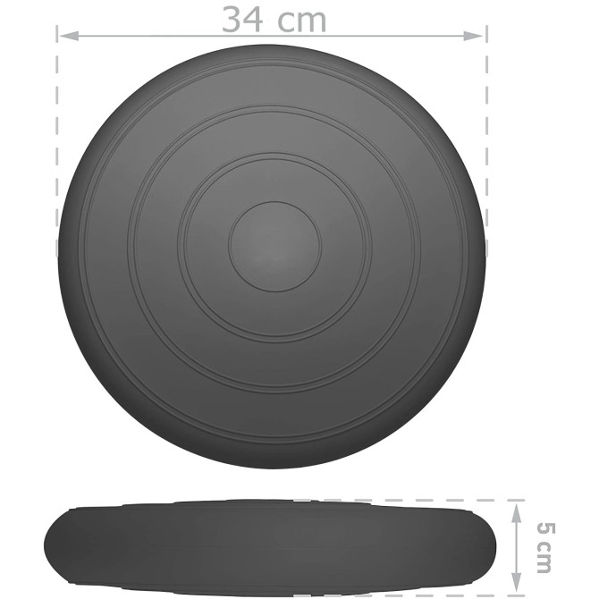 Балансировочная массажная подушка гладкая EasyFit Balance Cushion Серый