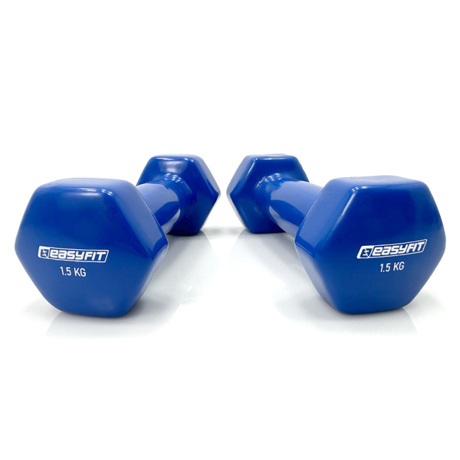 купить виниловая гантель для фитнеса 1.5 кг EasyFit синя