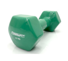 Гантель для фітнесу 4.0 кг EasyFit із вініловим покриттям зелена