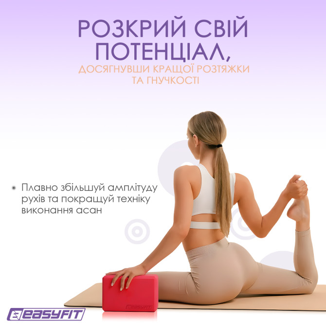 опт на блок для йоги EasyFit EVA красный