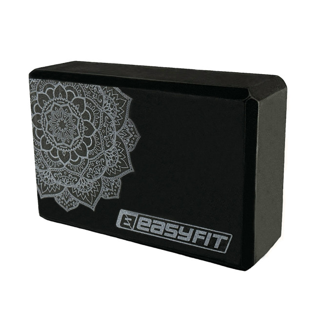 блок для йоги EasyFit EVA с рисунком черный