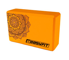 Блок для йоги EasyFit EVA з малюнком помаранчевий