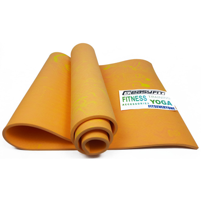 Килимок для йоги та фітнеса EasyFit PER Premium Mat 8 мм + Чохол помаранчевий
