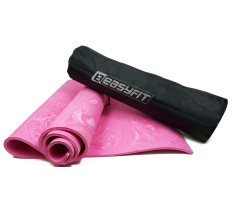Коврик для йоги и фитнеса EasyFit PER Premium Mat 8 мм + Чехол розовый