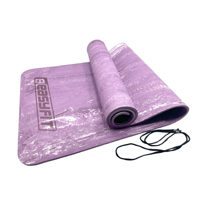коврик для йоги и фитнеса EasyFit PER Premium Mat 8 мм фиолетовый
