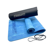 Коврик для йоги и фитнеса EasyFit PER Premium Mat 8 мм синий + Чехол 