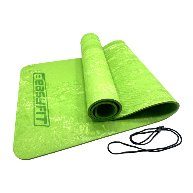 коврик для йоги и фитнеса EasyFit PER Premium Mat 8 мм салатовый