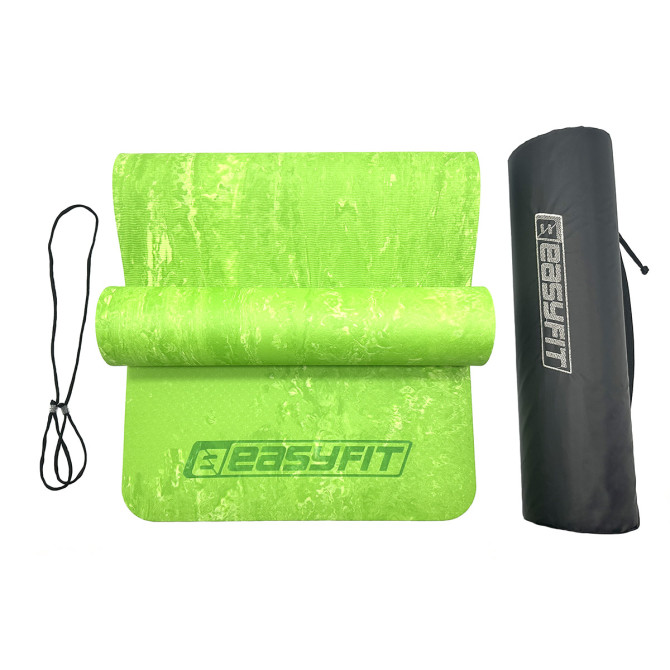 Заказать коврик для йоги и фитнеса EasyFit PER Premium Mat 8 мм салатовый + чехол