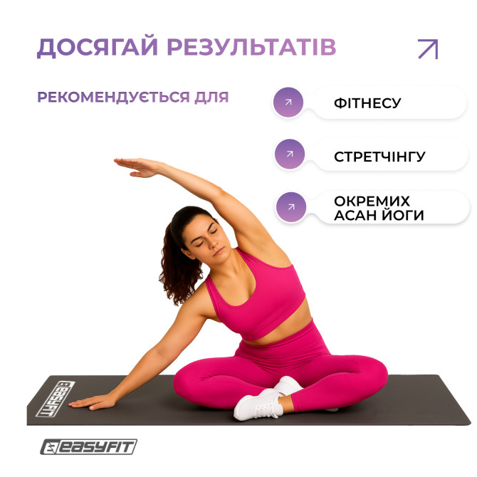 легкий коврик для фитнеса EasyFit EVA 3 мм (черный)