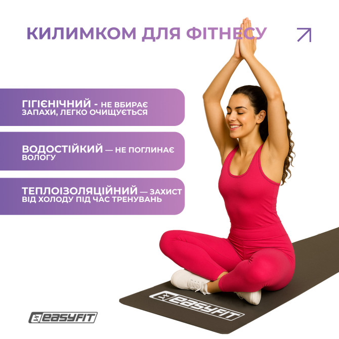 хит продаж коврик для фитнеса EasyFit EVA 3 мм (черный)