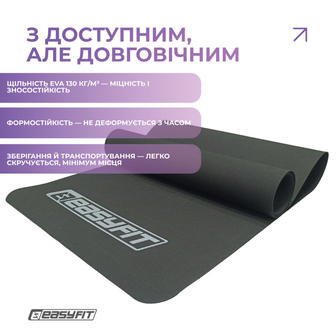 зказать коврик для фитнеса EasyFit EVA 3 мм (черный)