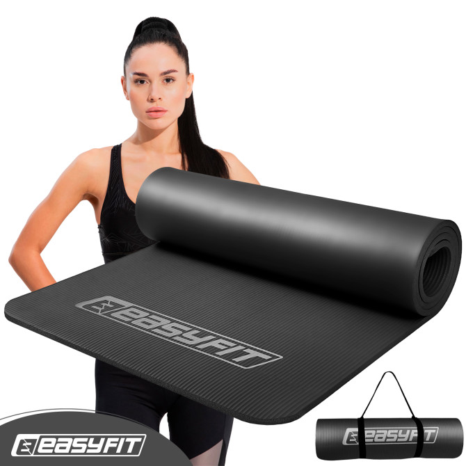килимок для йоги та фітнесу EasyFit NBR 10 мм чорний