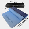 коврик для йоги и фитнеса EasyFit TPE+TC 6 мм двухслойный + Чехол голубой-синий