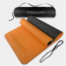 коврик для йоги и фитнеса EasyFit TPE+TC 6 мм с чехлом оранжевый-черный