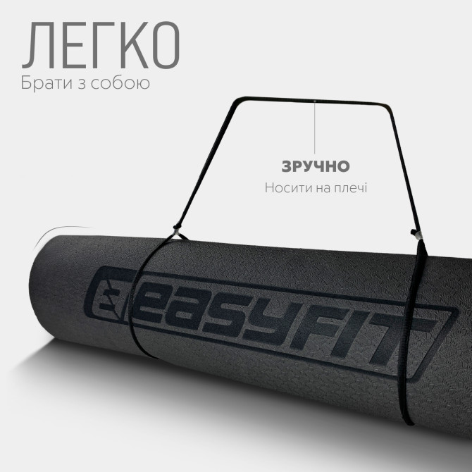замовити килимок для йоги та фітнесу EasyFit TPE+TC 6мм  чорний-червоний