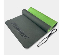 Килимок для йоги та фітнесу EasyFit TPE+TC 6мм двошаровий чорно-зелений