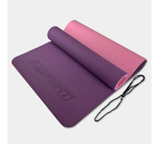 Коврик для йоги и фитнеса EasyFit TPE+TC 6 мм двухслойный фиолетовый-розовый