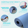 заказать коврик для йоги и фитнеса EasyFit TPE+TC 6 мм двухслойный голубой-синий