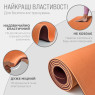 заказать коврик для йоги и фитнеса EasyFit TPE+TC 6 мм двухслойны персиковый-коричневый