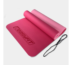Коврик для йоги и фитнеса EasyFit TPE+TC 6 мм двухслойный розовый-св.розовый