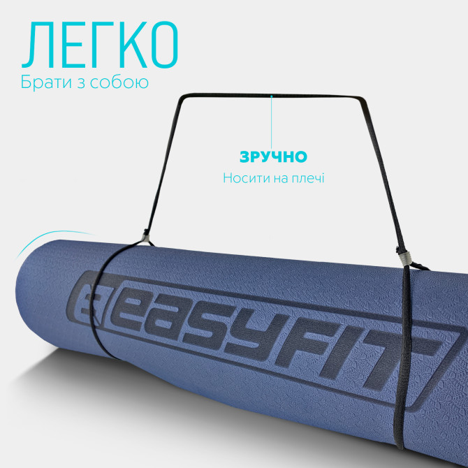 замовити килимок для йоги та фітнесу EasyFit TPE+TC 6мм синій-блакитний