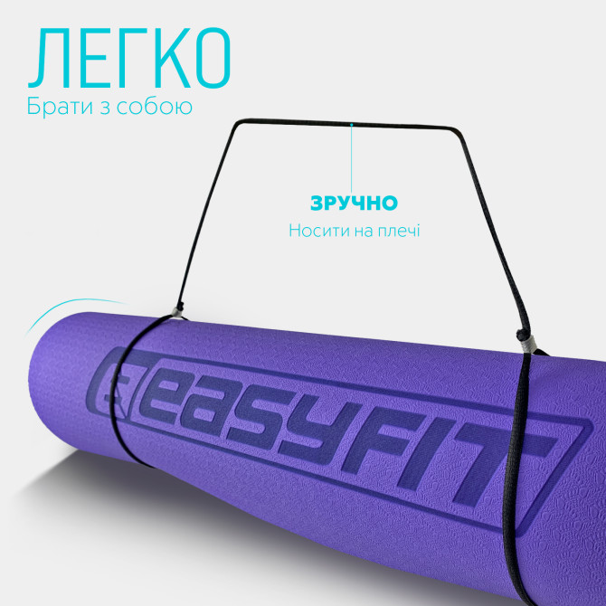 заказать коврик для йоги и фитнеса EasyFit TPE+TC 6 мм  сиреневый-св.сиреневый