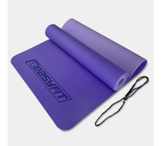 Коврик для йоги и фитнеса EasyFit TPE+TC 6 мм двухслойный сиреневый-св.сиреневый