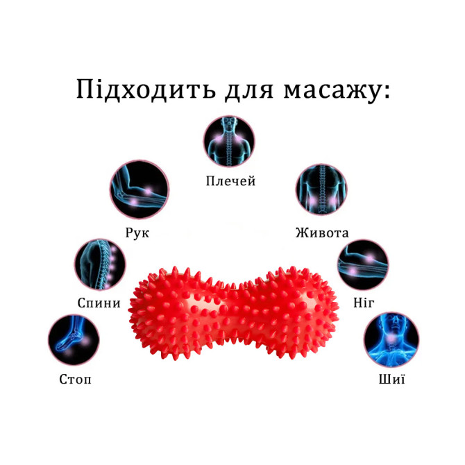 ціна масажний м'ячик EasyFit Goober з шипами червоний