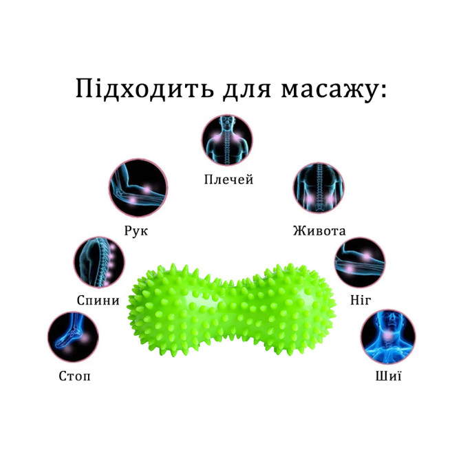 ціна масажний м'ячик EasyFit Goober з шипами зелений