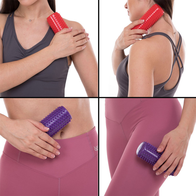 заказать массажный цилиндр EasyFit Spindle с шипами красный